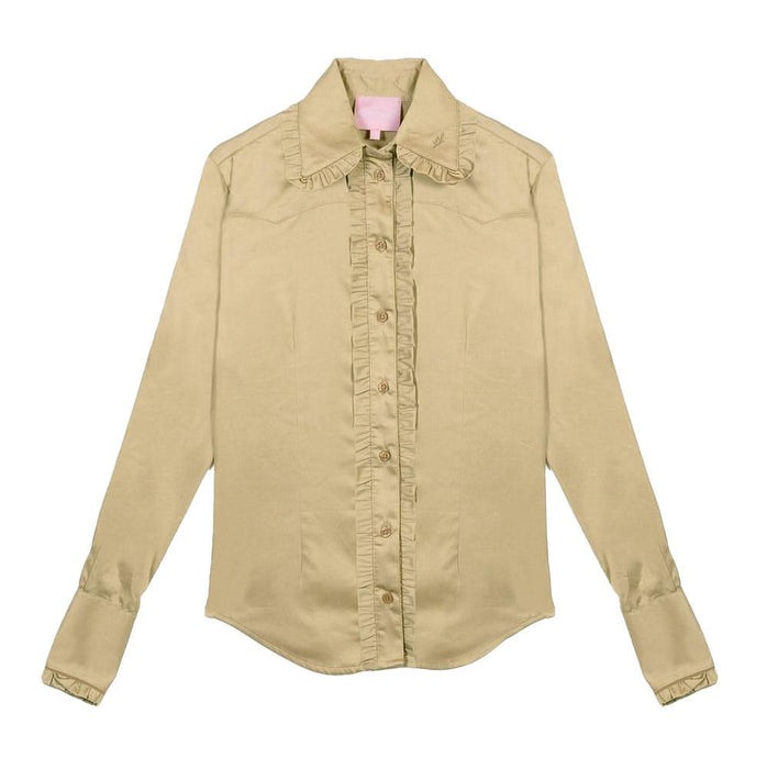 Women's Taupe Frill Signature Shirt