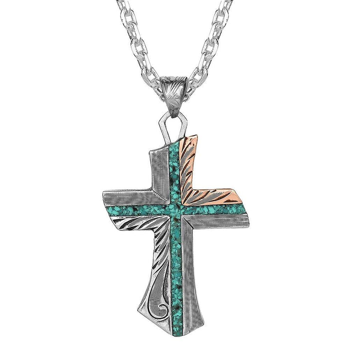 Light Opal Cross Necklace