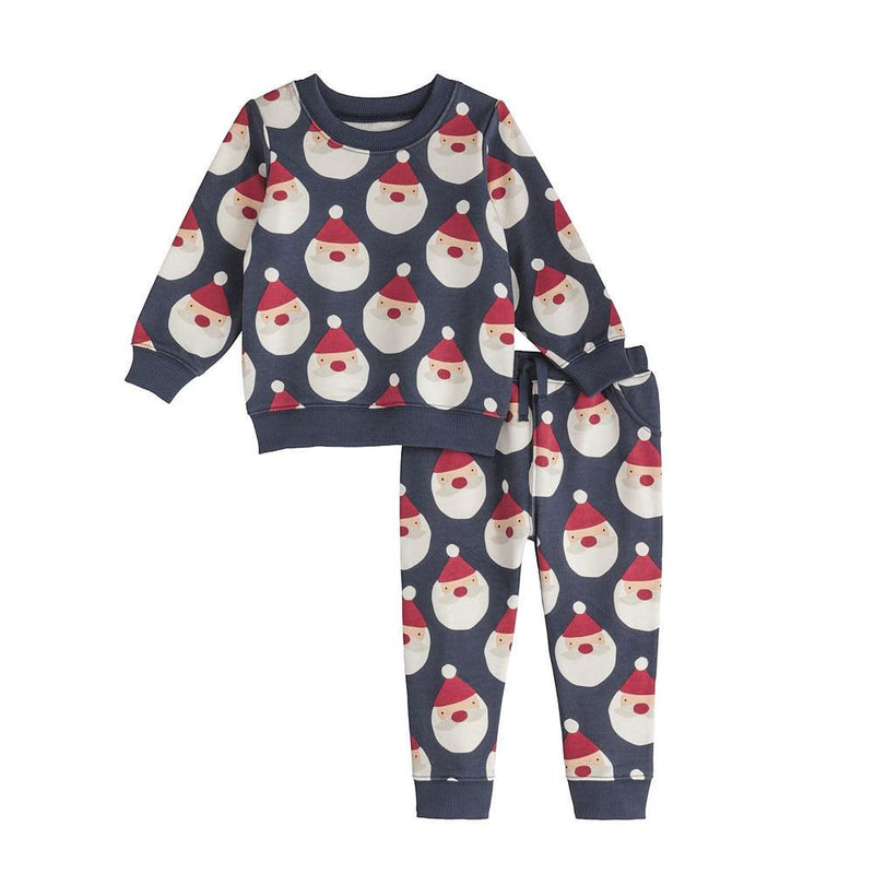 Boy's Navy Santa Jogger Set
