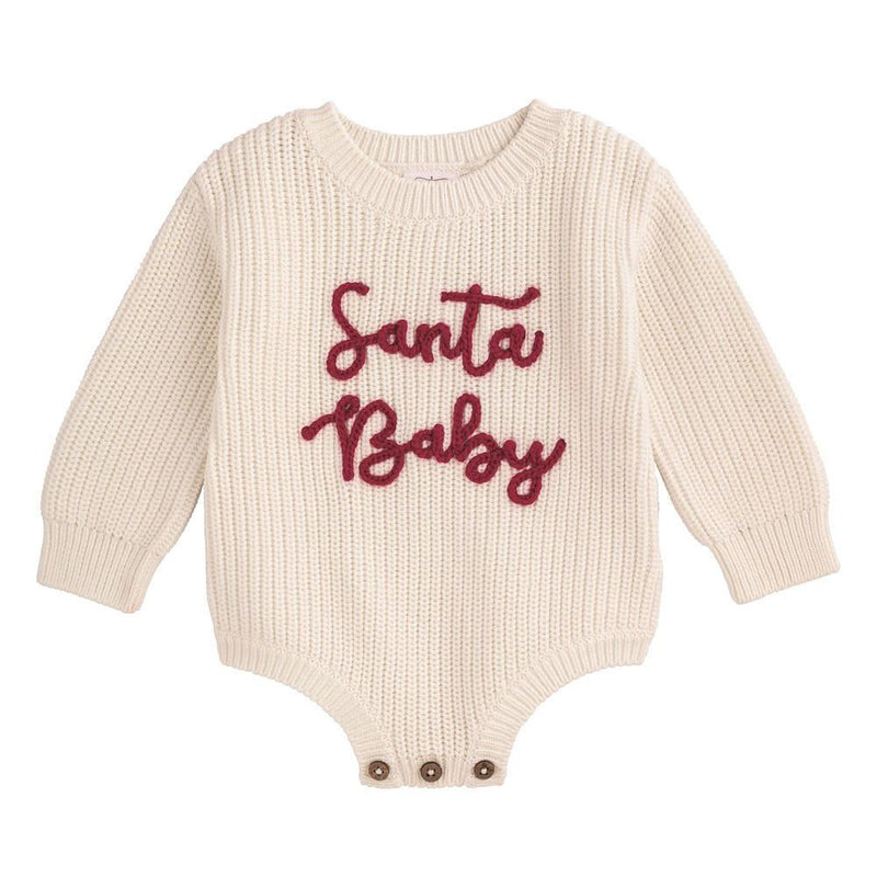 Infant White Santa Baby Sweater Bubble