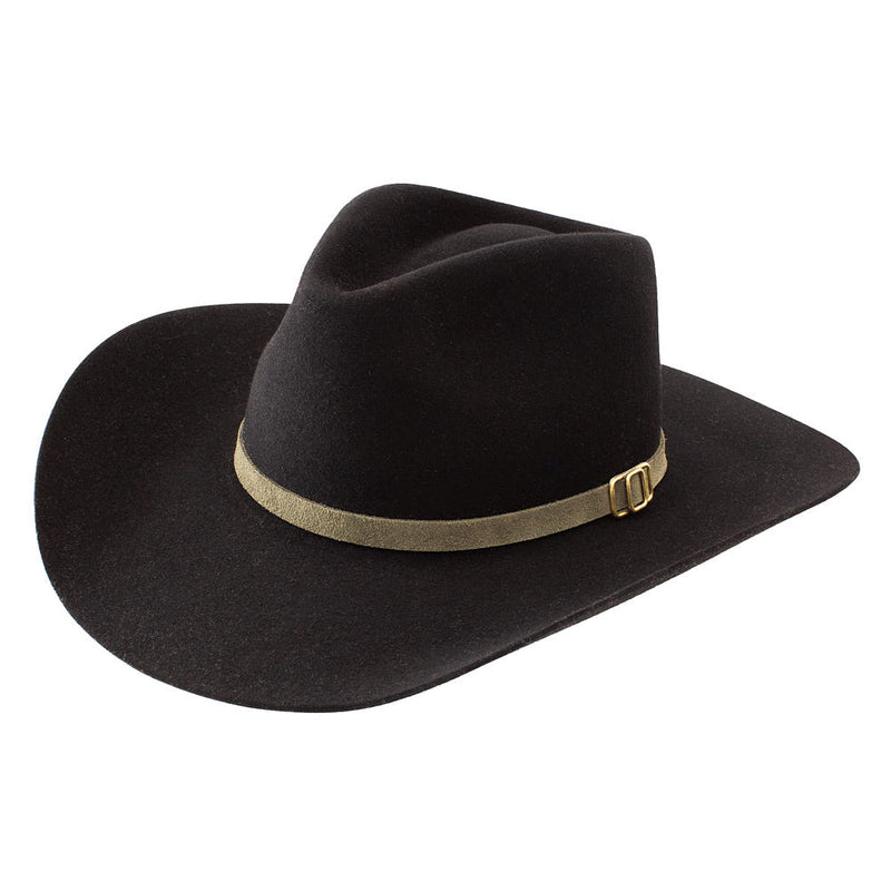 5X Aspen Black 3 1/2in Brim Precreased Felt Hat