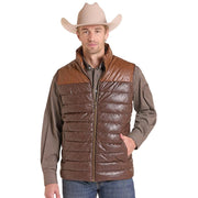 Men's Chocolate Faux Leather Vest