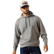 Men's Grey Embossed Logo Hoodie