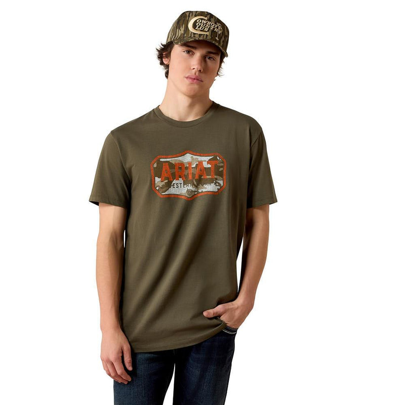 Men's Wild Creek Camo Army Green Tee Shirt