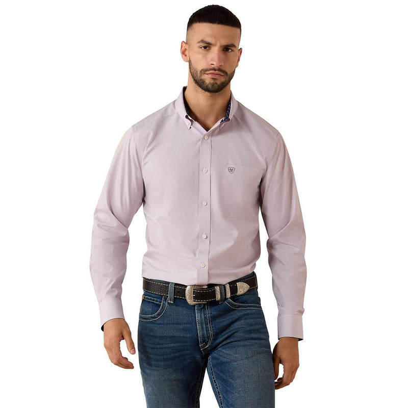 Men's Purple Ash Wrinkle Free Pinpoint Shirt