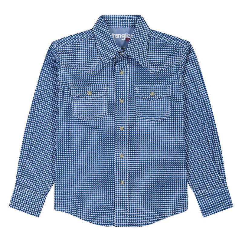 Boy's Navy Geometric Print Shirt