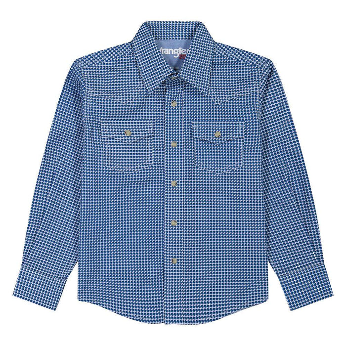 Boy's Navy Geometric Print Shirt