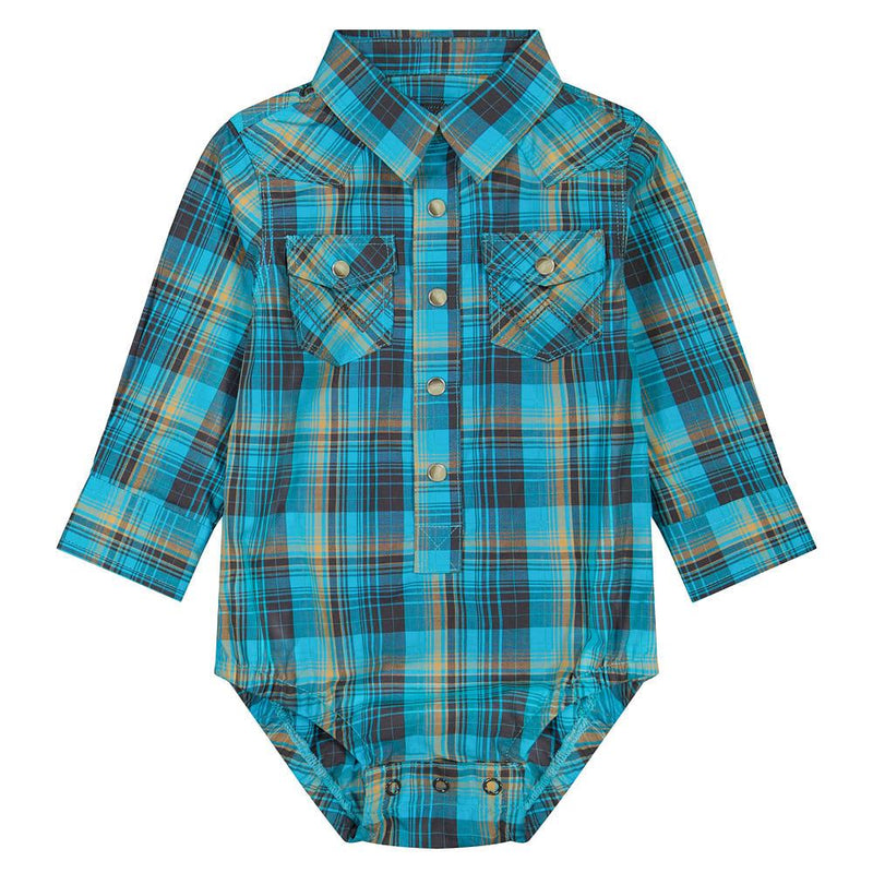Infant Teal Plaid Onesie