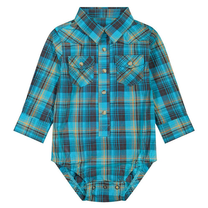 Infant Teal Plaid Onesie