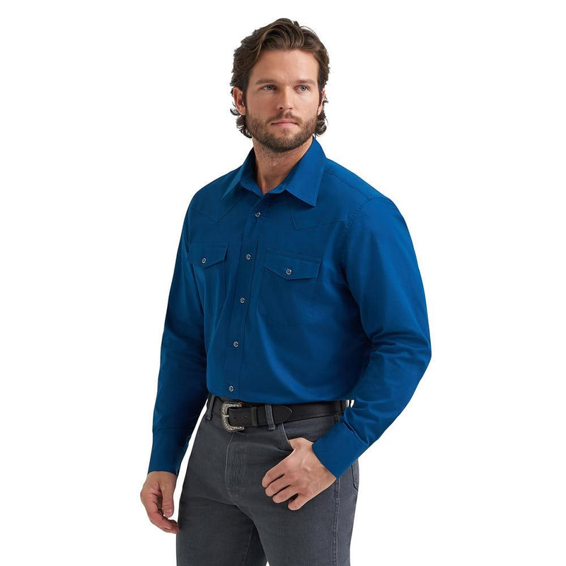 Men's Blue Western Dress Shirt