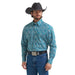Men's George Strait Teal Floral Long Sleeve Shirt
