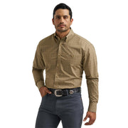 Men's Brown Printed Classic Shirt