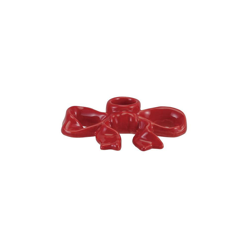 Red Christmas Bow Candle Holder