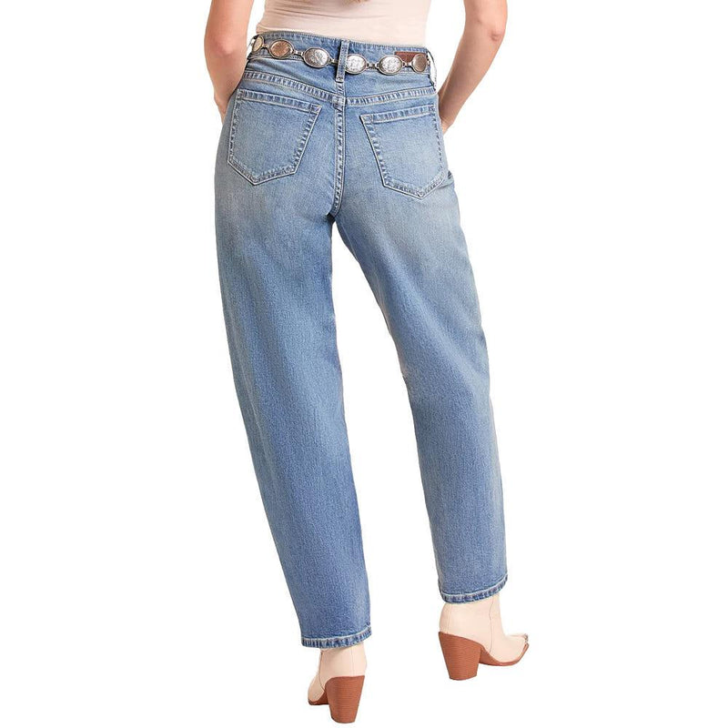 Women's Medium Vintage Wash Barrel Jeans