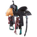 Black and Turquoise Chasin Checks Barrel Saddle