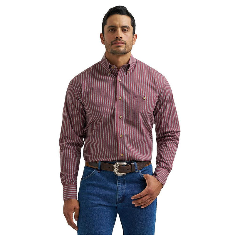 Men's Red Striped Classic Shirt