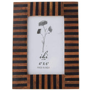 India Handicrafts Black and White Stripe Photo Frame
