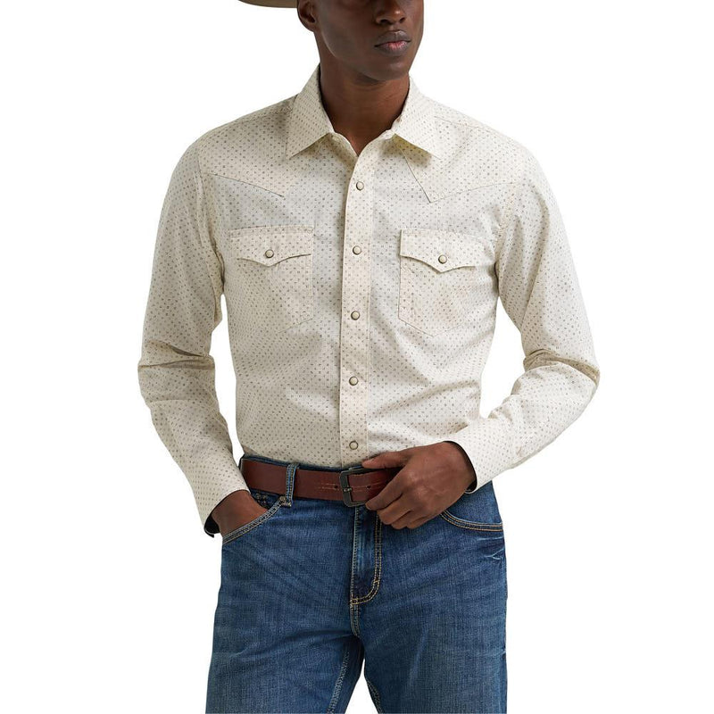 Men's Ecru Retro Snap Shirt