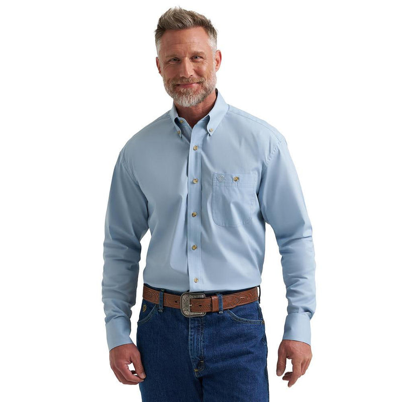 Men's George Strait Solid Blue Shirt
