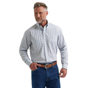 Men's George Strait Blue Plaid Long Sleeve Shirt