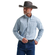 Men's George Strait Blue Stripe Print Shirt