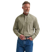 Men's George Strait Green Geo Print Shirt