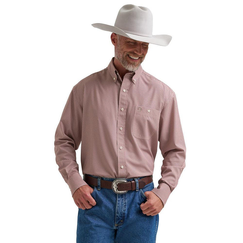 Men's George Strait Rust Performance Long Sleeve Shirt