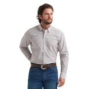 Men's Cody Johnson Brown Stripe Print Shirt