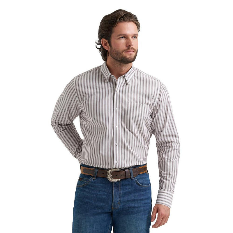 Men's Cody Johnson Brown Stripe Print Shirt