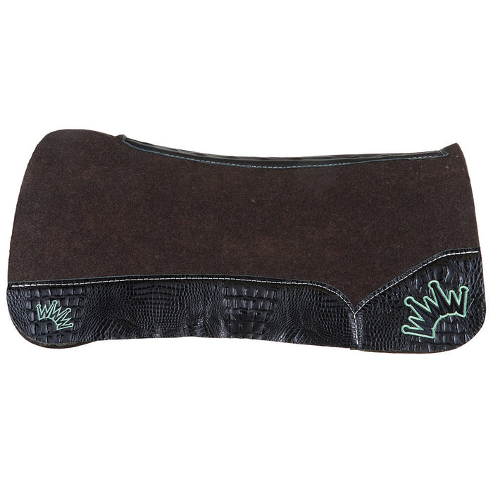 3/4in OG Wither Relief Felt Saddle Pad with Croc Wear Leathers and Mint Crown