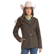 Women's Dark Brown Heather Wool Coat