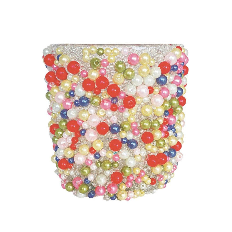 Beaded Glass Candle Holder