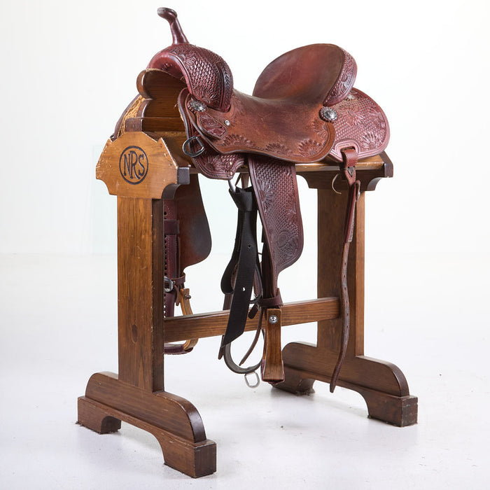 Used 16in 3/4 Basket and Floral Tooled Barrel Saddle