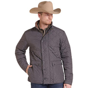 Men's Charcoal Quilted Puffer Jacket