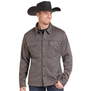 Men's Black Melange Fleece Jacket