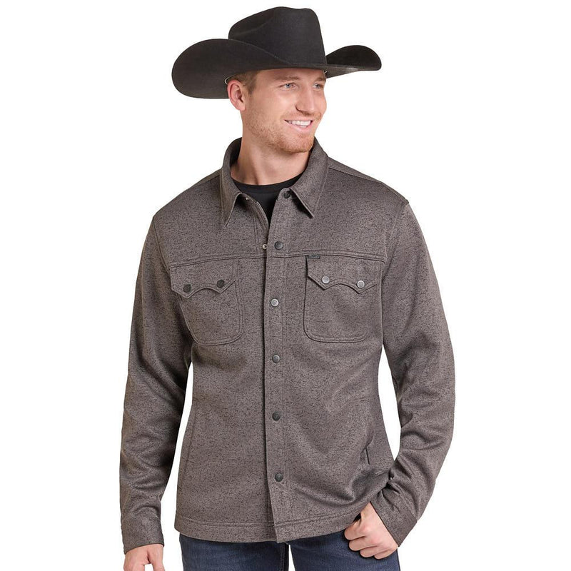 Men's Black Melange Fleece Jacket