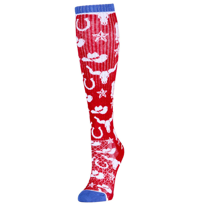 Get Western Red/Navy Performance Boot Socks