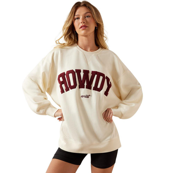 Women's Cream & Maroon Collegiate Howdy Sweatshirt