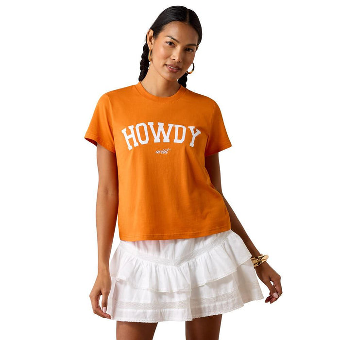 Women's Orange & White Collegiate Howdy Tee Shirt