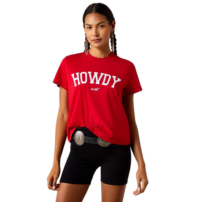 Women's Crimson & White Collegiate Howdy Tee Shirt