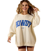 Women's Cream & Blue Collegiate Howdy Sweatshirt