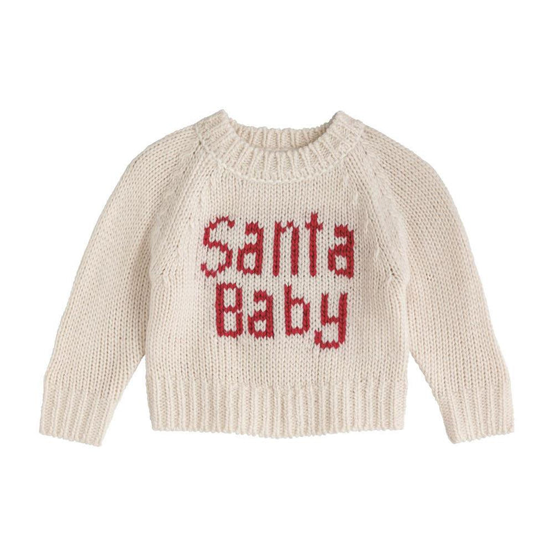 Girl's White Santa Baby Sweater