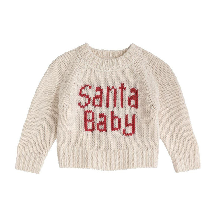Girl's White Santa Baby Sweater