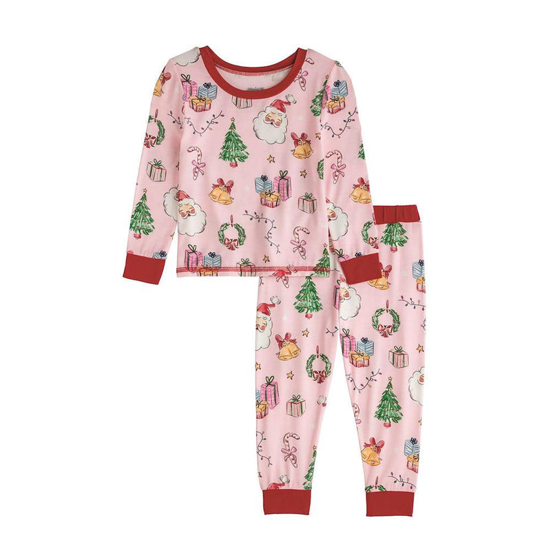 Girl's Pink Christmas PJ Set