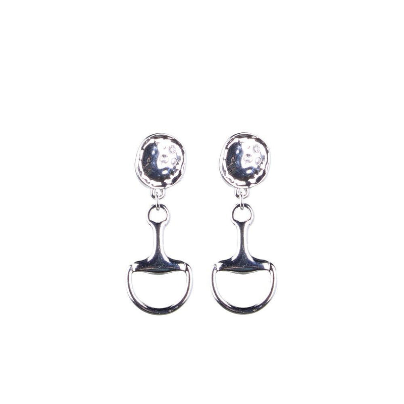 Hammered Silver Snaffle Earrings