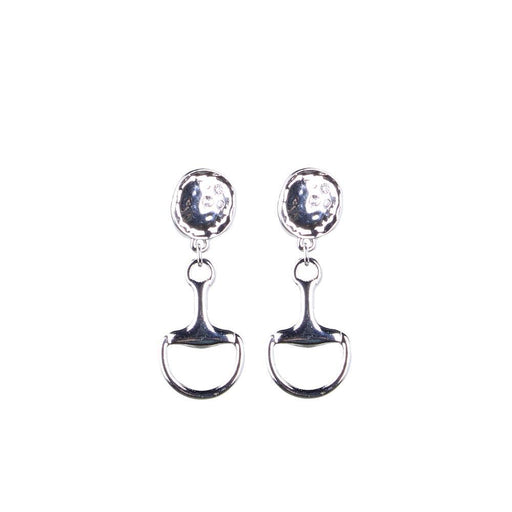 Hammered Silver Snaffle Earrings