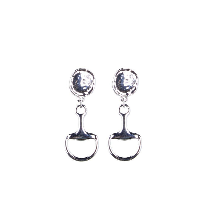 Hammered Silver Snaffle Earrings