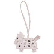 White Studded Horse Keychain