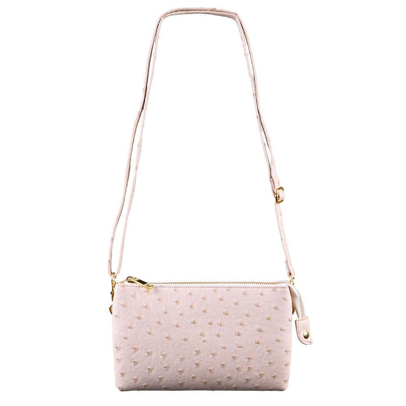 Small Cream Ostrich Clutch