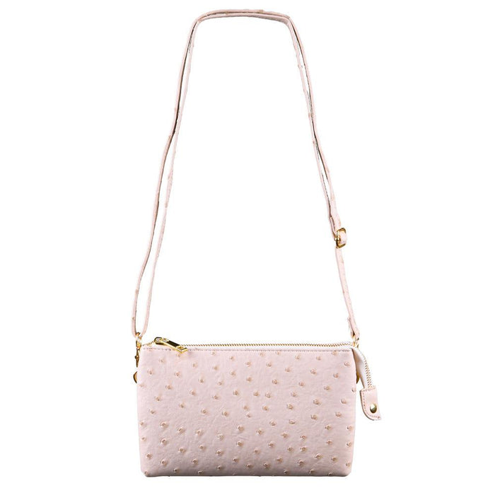 Small Cream Ostrich Clutch
